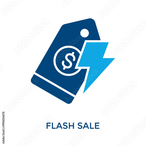 Flash Sale Icon Dual Tone Style. Vector Illustration For Graphic Design