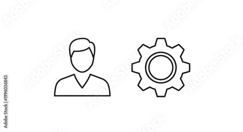 User profile settings icon and gear icon.