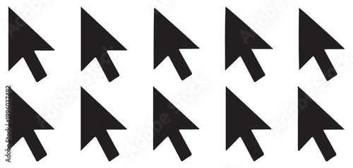 Modern minimalist black arrow pointer icons for computer interface vector illustration eps 10