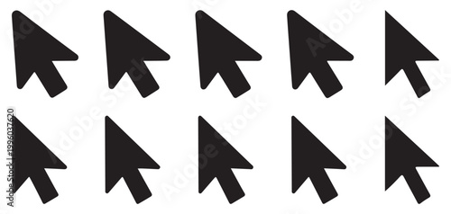 Set of black mouse cursor arrow icons for web design vector illustration eps 10