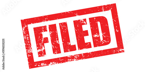 A red FILED stamp on a white background, indicating a document has been officially recorded