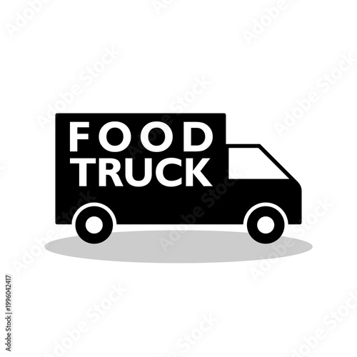 Food truck icon with shadow