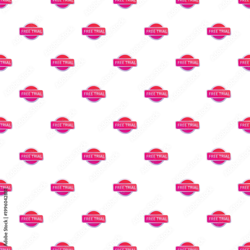 Fototapeta premium Seamless pattern of free trial promotional badges for marketing and business services