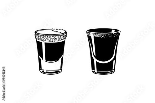 Shot Glass silhouette vector Bundle