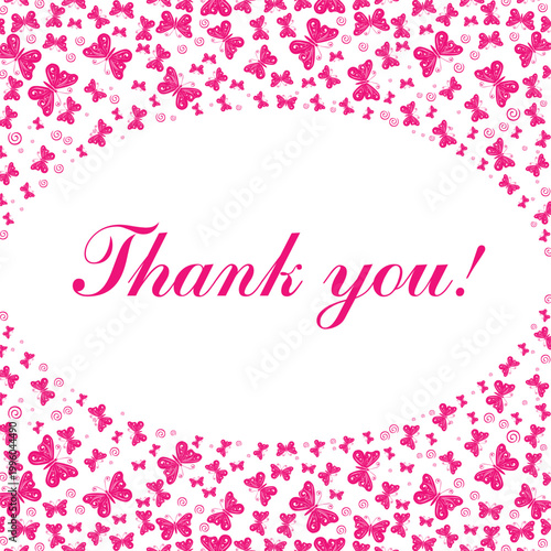 Thank you card. Vector illustration. 