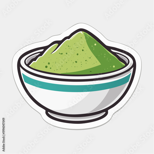 Bowl of Green Matcha Powder