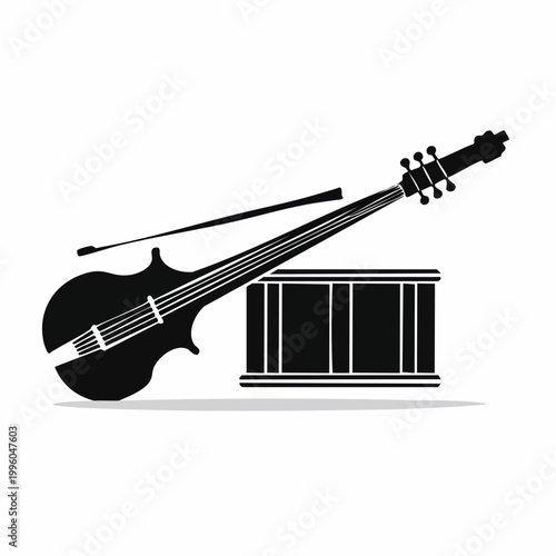 Violin and Drum Silhouette
