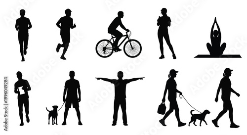 People engage in sports and outdoor activities like running, cycling, walking, and yoga.