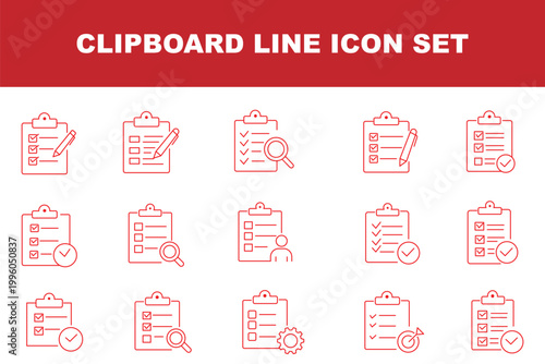 Clipboard solid icon set. Paper documents, File, Document symbol. Blue icons collection.