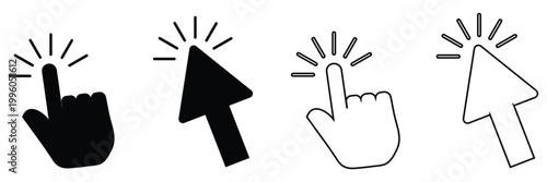 Set of Cursor icons click, vector icons cursor icon. Vector illustration eps 10.