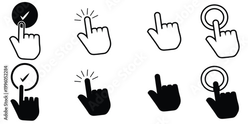Set of Cursor icons click, vector icons cursor icon. Vector illustration eps 10.