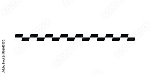 Abstract black and white checkered racing finish line pattern isolated on transparent background