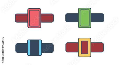 Event wristbands Line art modern simple shapes illustration