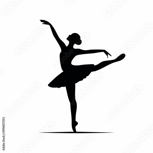 Silhouette of a ballet dancer in a graceful pose