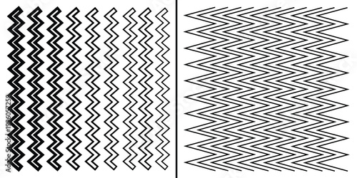 black and red  zig zag line. wavy and zigzag horizontal underline.  Zig zag lines vector illustration. Set of Waves line and Zig zag lines. Simple Zigzag , white background ,EPS10 