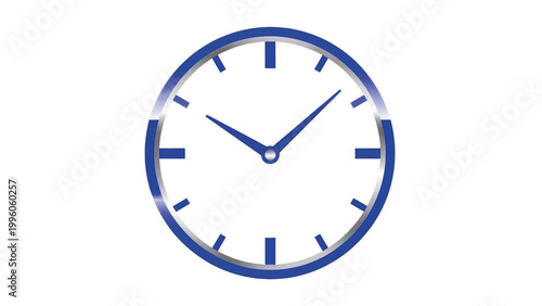 Minimalist analog clock vector illustration. Simple and modern timepiece icon for web and app design. Graphic symbol of time and schedule isolated on a white background