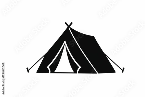 Minimalist camping tent illustration.eps