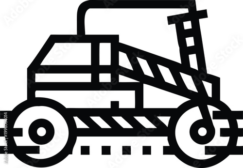 Heavy duty road roller machine preparing surfaces for construction projects and infrastructure development