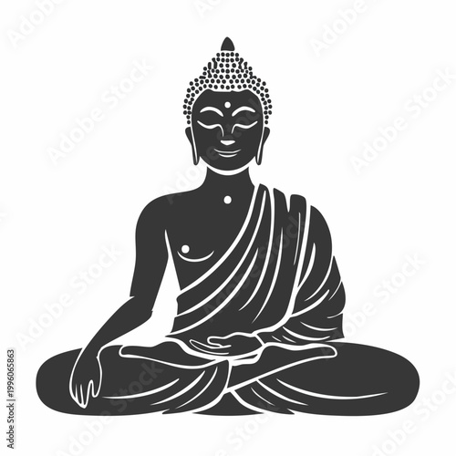 Buddha Silhouette in Meditation Pose