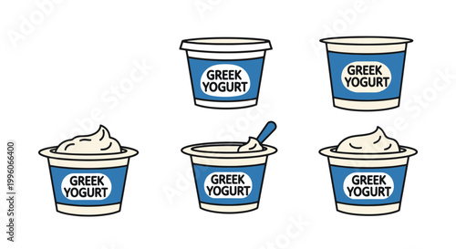 Greek Yogurt Line art vector clean contemporary abstract style