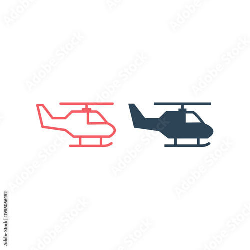 Helicopter icons set symbol vector illustration.
