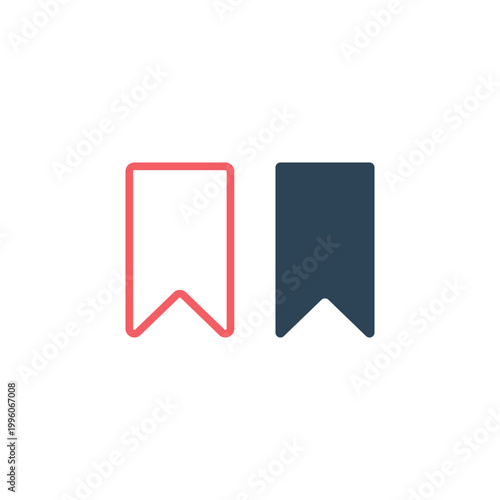 Bookmark icons set, book mark favorite symbol design vector.