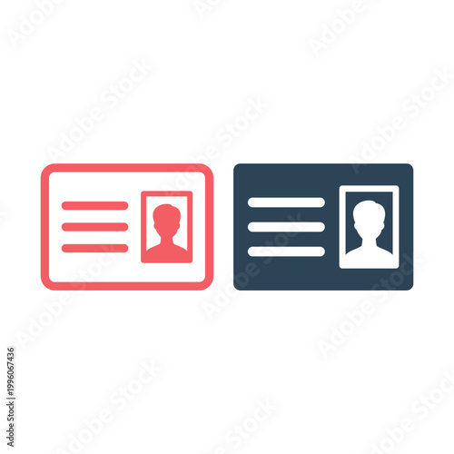 Id card icons set sign for mobile concept and web design. Identification card simple vector. Symbol, logo illustration.