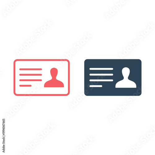 Id card icons set sign for mobile concept and web design. Identification card simple vector. Symbol, logo illustration.