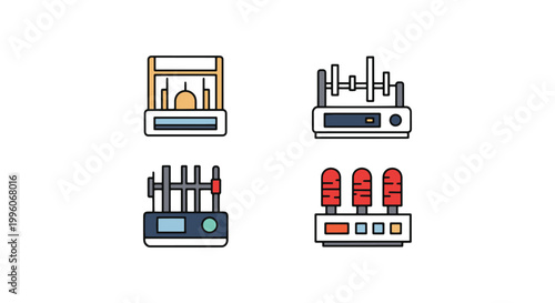 Grid Synchronization Device creative abstract color design vector
