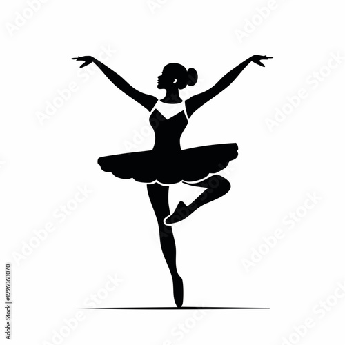 Silhouette of a Ballerina in a graceful pose