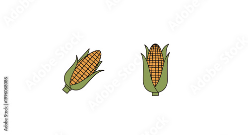 Grilled Corn Line art vector minimal abstract graphic color