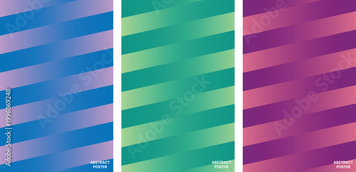 Set of abstract diagonal stripe patterns with vibrant color gradients for stylish social media stories and modern posters.