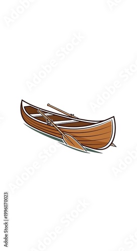 Canoe Illustration - A Classic Watercraft for Leisure and Exploration.
