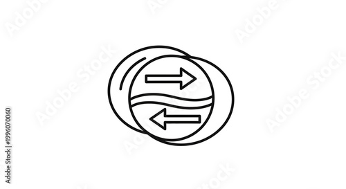 Circular Arrows Exchange Symbol, Flow, Transfer, Connection, Communication, Cycle