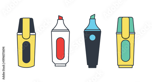 Highlighters Line art vector modern abstract design