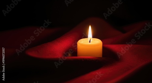 Candle Flame with Radiating Light and Rising Smoke on Textured Surface