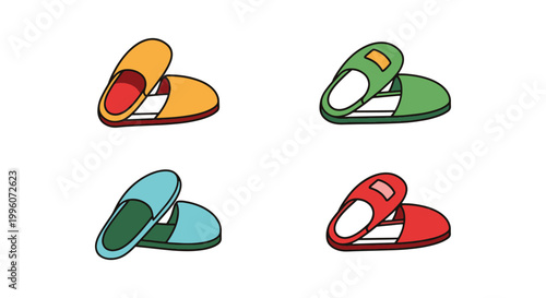 House Slippers Line art vector creative abstract colorful pattern