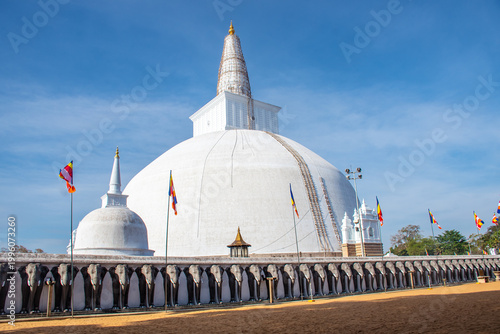 Bild auf Leinwand Ruwanweliseya Stupa Under Clear Blue Sky in Sri Lanka
