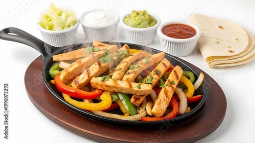 Delicious Chicken Fajita with Vegetables and Tortillas