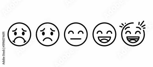 A set of emoticon faces with different expressions.