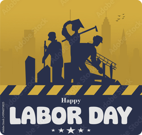 Happy Labor Day, May 1st - International Labor Day concept. Safety is a top priority for workers.