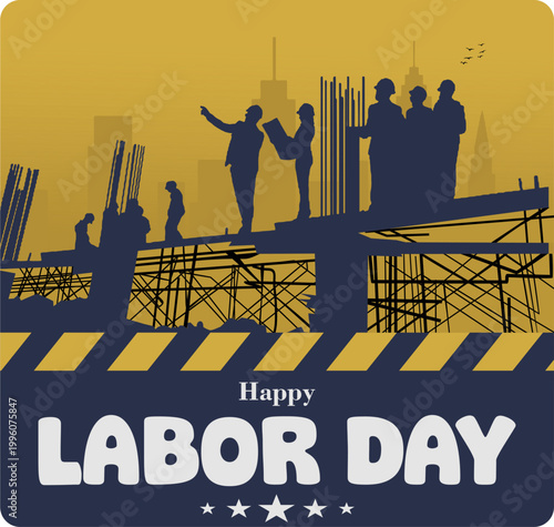 Happy Labor Day, May 1st - International Labor Day concept. Safety is a top priority for workers.