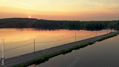 sunset over the river