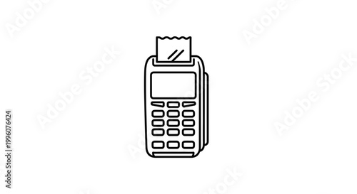 POS terminal icon, payment machine, credit card reader, transaction device, financial technology
