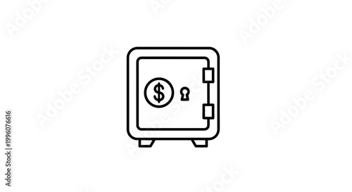 Secure Safe Deposit Box with Dollar Sign Icon, Financial Security and Savings Concept