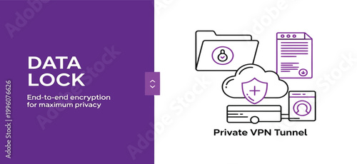 Private vpn tunnel with data lock for maximum privacy and security online