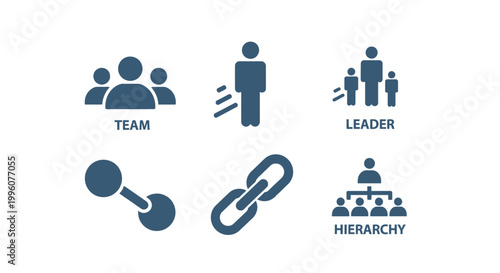 Business icons for teamwork leadership.