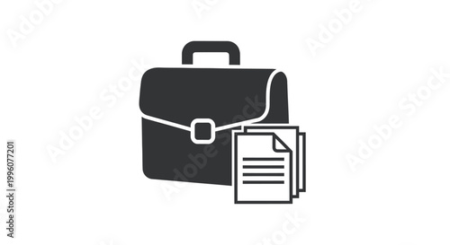 Black briefcase with documents inside.