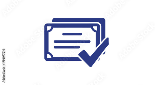 Certificate with check mark icon.