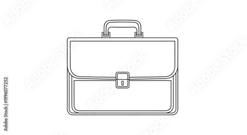 Simple line drawing of briefcase.